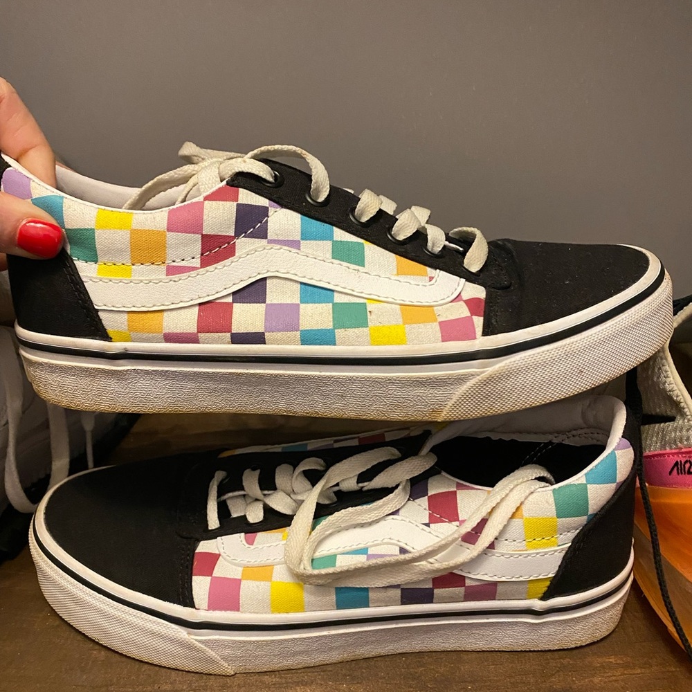 Vans womens Multicolor Checkered Sneakers